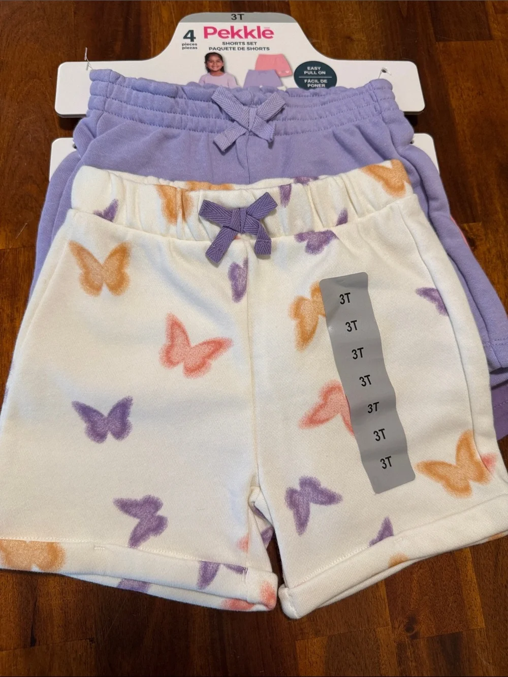 NWT Pekkle Girls' Purple, Cream, Pink Butterfly Mix & Match 8 Piece Set, 3T